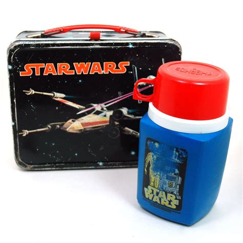 1977 star wars aladdin metal lunch box with thermos|1977 Vintage Star Wars Lunch Box for sale .